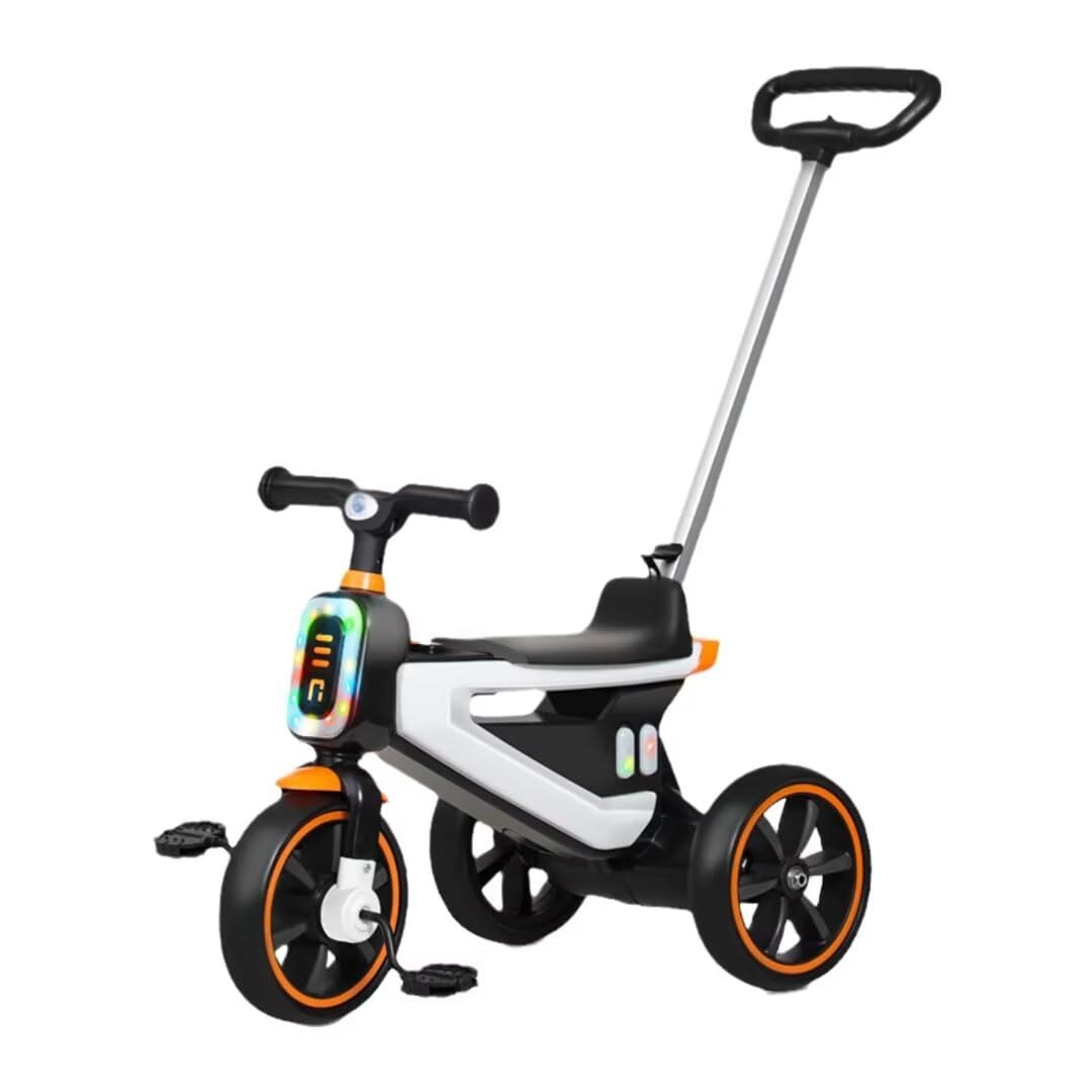 in Toddler Stroller pram and Pedal tricycles with music headlights,Kids trikes with Detachable Parent Handle,Parent Steering Trolley for 1-3 Years