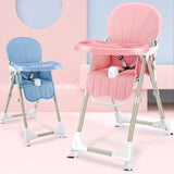 Baby dreams Highchair durable, 4 Wheels High Chair, Foldable Feeding SeatWith Removable Double Tray and 3-point Safety Comfortable Easy to Clean BD143