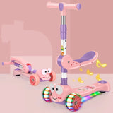 Baby dreams 2 in 1 Cute Little Animals Kick Scooter Pedal kids scooter with music and light BD128