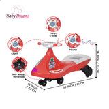 N1 Deluxe Twister Ride Car With Music Sound Swing Car For Toddlers 360 Degree Rotation Ride-On Speed Car Children Outdoor Indoor Ride For Baby Boys & Girls BD040