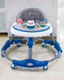 Foldable Baby Walker with Music & Lights  360° Rotating Wheels  Adjustable Height  PU Cushion  Early Learning Walker for Boys & Girls BD250
