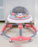 Foldable Baby Walker with Music & Lights  360° Rotating Wheels  Adjustable Height  PU Cushion  Early Learning Walker for Boys & Girls BD250
