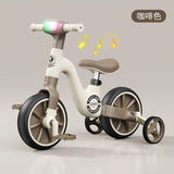 2 in 1 Tricycle with Training Wheels, Ride-on Bike,2 Wheels Balance Bike with Detachable Pedals, PU Wheels, Trike with Music Headlight, Scooter 880 BD130