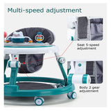 Foldable Baby Walker with Music & Lights  360° Rotating Wheels  Adjustable Height  PU Cushion  Early Learning Walker for Boys & Girls BD250