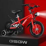 16 Inch Kids Bicycle with Training Wheels & LED Lights – Adjustable Seat Children Bike (5–8 Years) Heavy Duty Steel Frame BD268