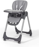 Kidilo Baby Dining Chair, 2 in 1 Height Adjustable, Foldable with 360° Swivel Wheels, Suitable for 6 Months to 6 Years Old - DC01