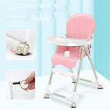 Baby Dreams Child Highchair Baby Booster Seat High Chair Portable Kids Dinner Chair With Tray Feeding Plate Table Anti-slip Safe Comfortable Adjustable Height Foldable Feeding Baby For Baby Toddlers Children BD133