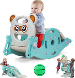 3 in 1 Rocking Chair Toy with Baby Slide & Basket Ball Stand – Foldable, Indoor & Outdoor Use, for 1-3 Aged Toddlers & Kids BD297