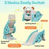 3 in 1 Rocking Chair Toy with Baby Slide & Basket Ball Stand – Foldable, Indoor & Outdoor Use, for 1-3 Aged Toddlers & Kids BD297