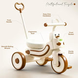 2 in 1 Baby Tricycle for Kids Convertible with Parental Adjustable Push Handle, Ergo Seat Kid Cycle. Tricycle for Kids 2 to 4 Years BD266