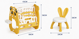 3-in-1 Multifunctional Kids Bookshelf, Drawing Board, and Study Table with Chair- 0188 BD299