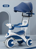 Children Tricycle with Umbrella, Detachabel safetyguard, Push Handlebar Multifunction Kids Tricycle with Parent Handle BD244