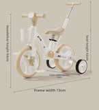 Kids Cycle, Easily Converts to Balance Bike, Tricycle and Bicycle with Detachable Training Wheels & Parental Push Handle, Ages 2-6 Years BD272