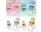 Baby dreams Highchair durable, 4 Wheels High Chair, Foldable Feeding SeatWith Removable Double Tray and 3-point Safety Comfortable Easy to Clean BD143