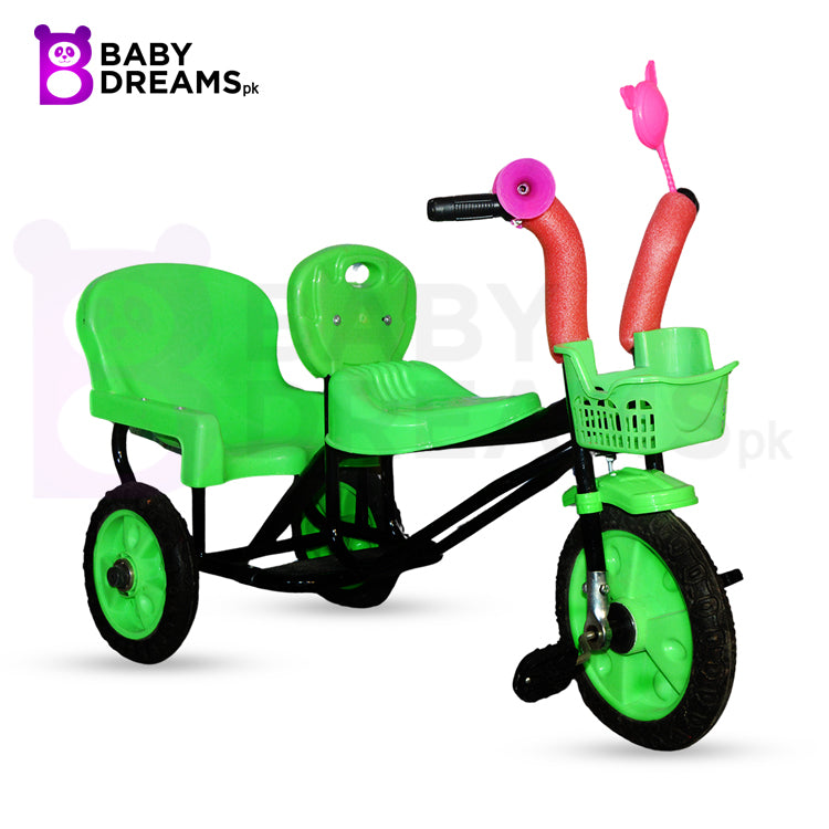 Strong Double Seat Tricycle With Storage Basket For kids play Ride on Cycle BD166