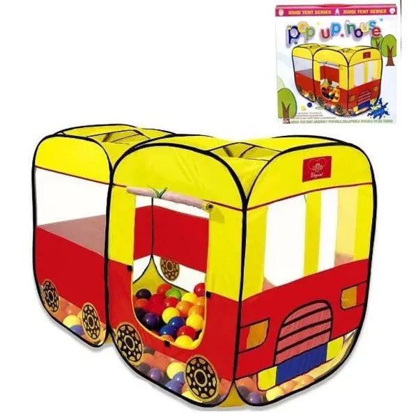 bus tent Pop up Tent House Bus Tent House + 50 Soft Plastic Balls BD125 – Babydreamspk