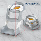Joyous 2 in 1 Foldable Potty Training Seat with Ladder, Splash Guard & Cushion Seat Kids Toilet Seat  BD096