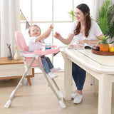 Baby dreams Highchair durable, 4 Wheels High Chair, Foldable Feeding SeatWith Removable Double Tray and 3-point Safety Comfortable Easy to Clean BD143