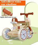 2 in 1 Toddler Stroller pram and Pedal tricycles with music headlights,Kids trikes with Detachable Parent Handle,Parent Steering Trolley for 2-5 Years Old Boys and Girls,135° Limit Steering Handlebar,Foam Wheel BD129