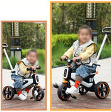 2 in 1 Toddler Stroller pram and Pedal tricycles with music headlights,Kids trikes with Detachable Parent Handle,Parent Steering Trolley for 2-5 Years Old Boys and Girls,135° Limit Steering Handlebar,Foam Wheel BD129