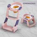 Joyous 2 in 1 Foldable Potty Training Seat with Ladder, Splash Guard & Cushion Seat Kids Toilet Seat  BD096