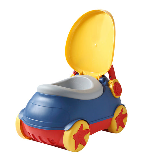 Cute Blue Sports Car Baby Potty Training Seat with Lid & Detachable Potty Bowl Potty Seat, Toilet Seat M8891