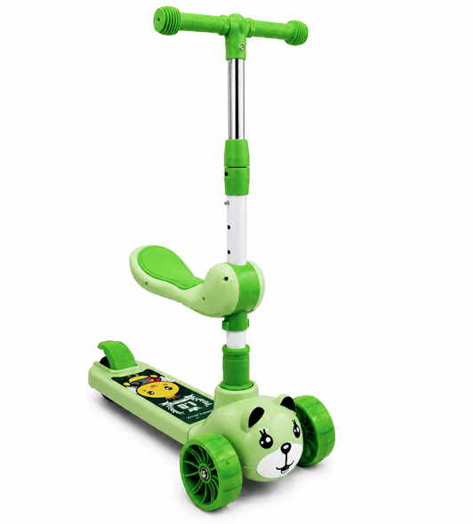 Cute Panda Kids Scooter with Seat – 3-Level Adjustable Handle BD293