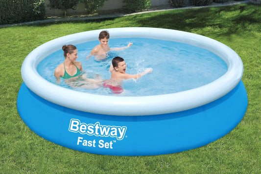 Bestway Fast Set 12’ x 30” Round Inflatable Pool Swimming Pool For Kids Age 8+ 57273