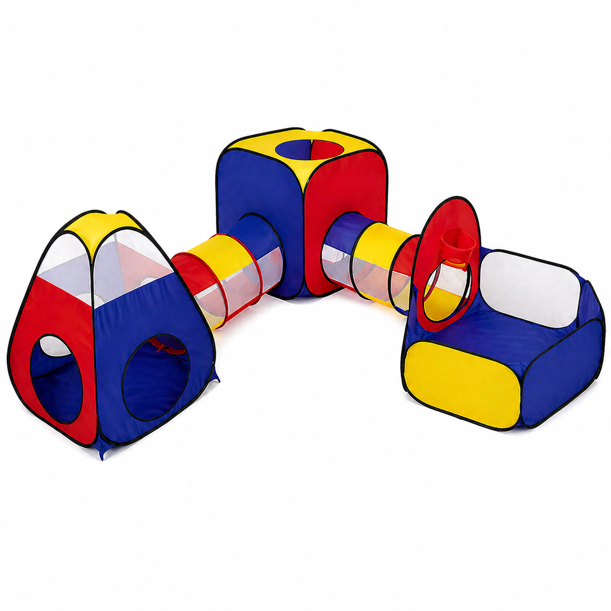 Mega 5-in-1 Kids Play Tent & Tunnel Set with Ball Pit & Basketball Fun BD280