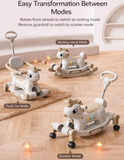 3-in-1 Unicorn Ride-On Toy for Toddlers – Rocking Horse, Scooter & Push Car with 360° Wheels BD275