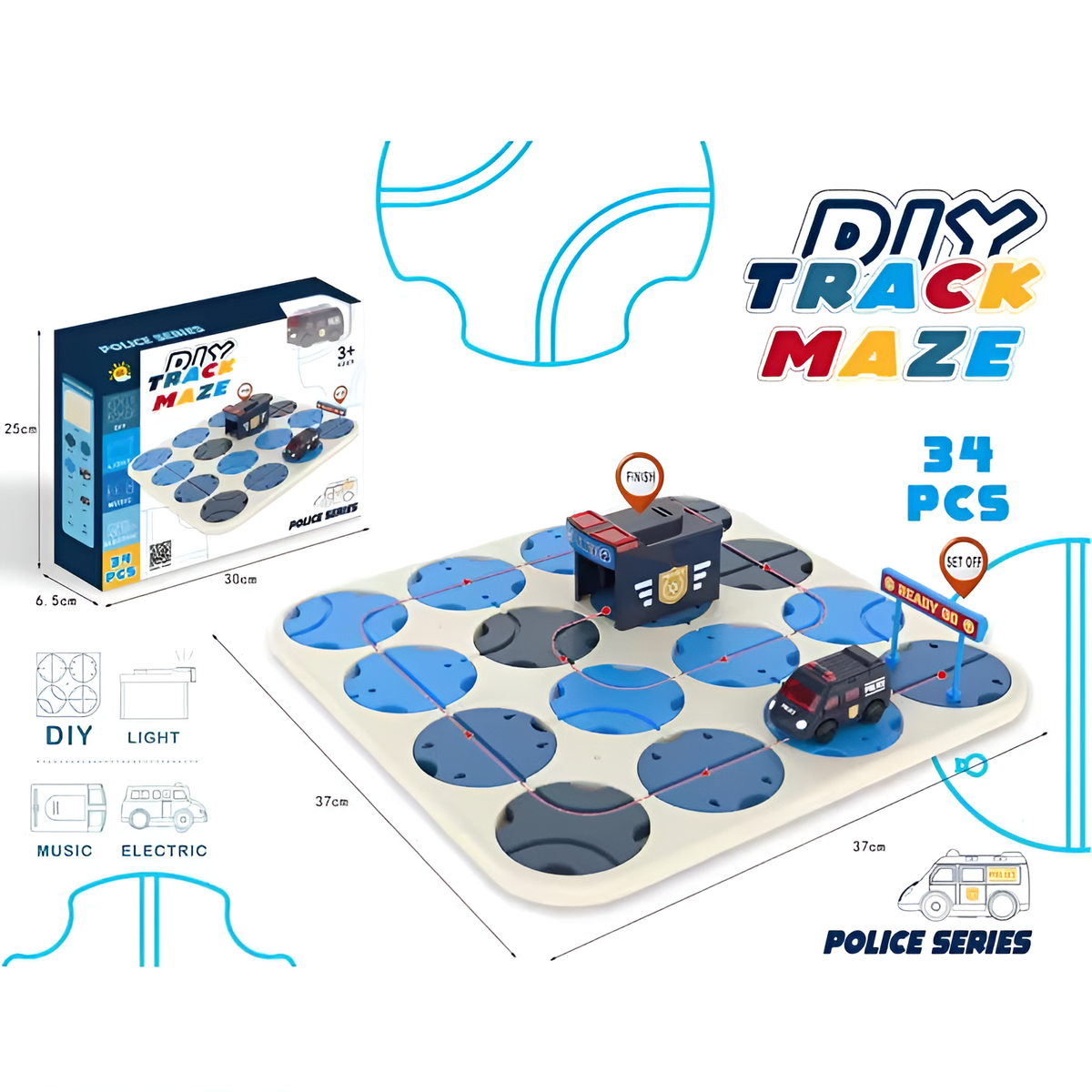 DIY Track Maze Race Car Track Building Block Educational Toy Set BD245