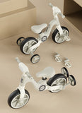 2 in 1 Tricycle with Training Wheels, Ride-on Bike,2 Wheels Balance Bike with Detachable Pedals, PU Wheels, Trike with Music Headlight, Scooter 880 BD130