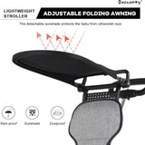 Two-Way Push Compact Stroller, 4-Wheel Anti-Rollover Baby Buggy with Adjustable Canopy, Easy Folding Lightweight Toddler Stroller BD247