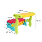 3 IN 1 kids table, kids desk, kids bench & toy storage, Multi Color Kids Furniture for 3 Years and Above CT-312 BD298