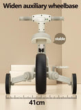 2 in 1 Tricycle with Training Wheels, Ride-on Bike,2 Wheels Balance Bike with Detachable Pedals, PU Wheels, Trike with Music Headlight, Scooter 880 BD130