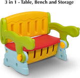3 IN 1 kids table, kids desk, kids bench & toy storage, Multi Color Kids Furniture for 3 Years and Above CT-312 BD298