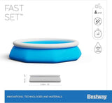 Bestway Fast Set 10’ x 30” Round Inflatable Pool Swimming Pool For Kids Age 8+ 57266