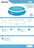 Bestway Fast Set 12’ x 30” Round Inflatable Pool Swimming Pool For Kids Age 8+ 57273