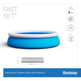 Bestway Fast Set 12’ x 30” Round Inflatable Pool Swimming Pool For Kids Age 8+ 57273