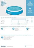 Bestway Fast Set 12’ x 30” Round Inflatable Pool Swimming Pool For Kids Age 8+ 57273