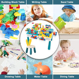 Building Block Table Kids Activity Table, Kids Table Chair Set 2 Storage Boxes 89pcs Set BD0169