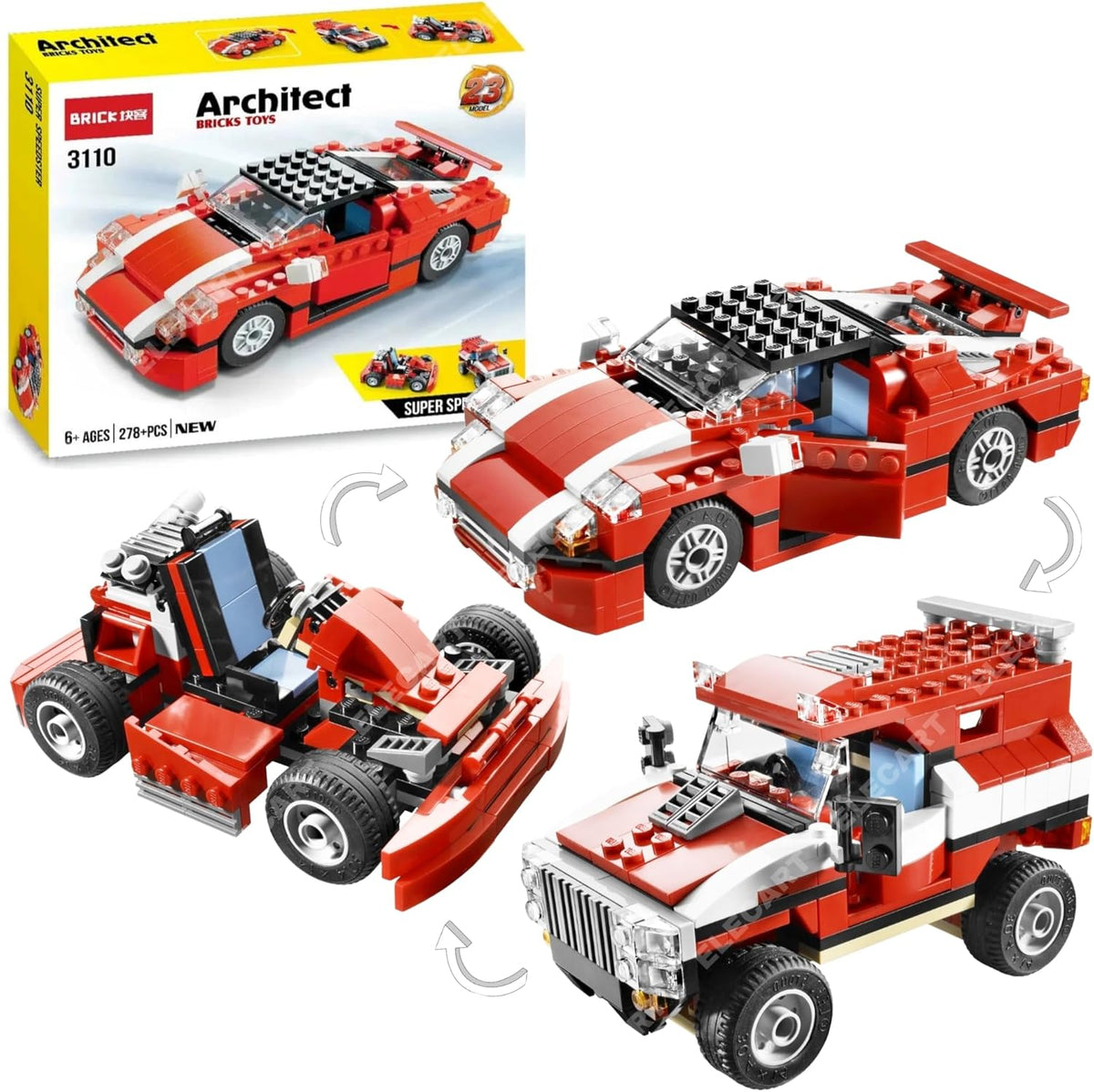 3 in 1 Future Flyer, Space Station, Fighter Jet Building Brick Set ,  Alternate Models Building Block Toy Set Educational 168+ Pcs DIY BD243