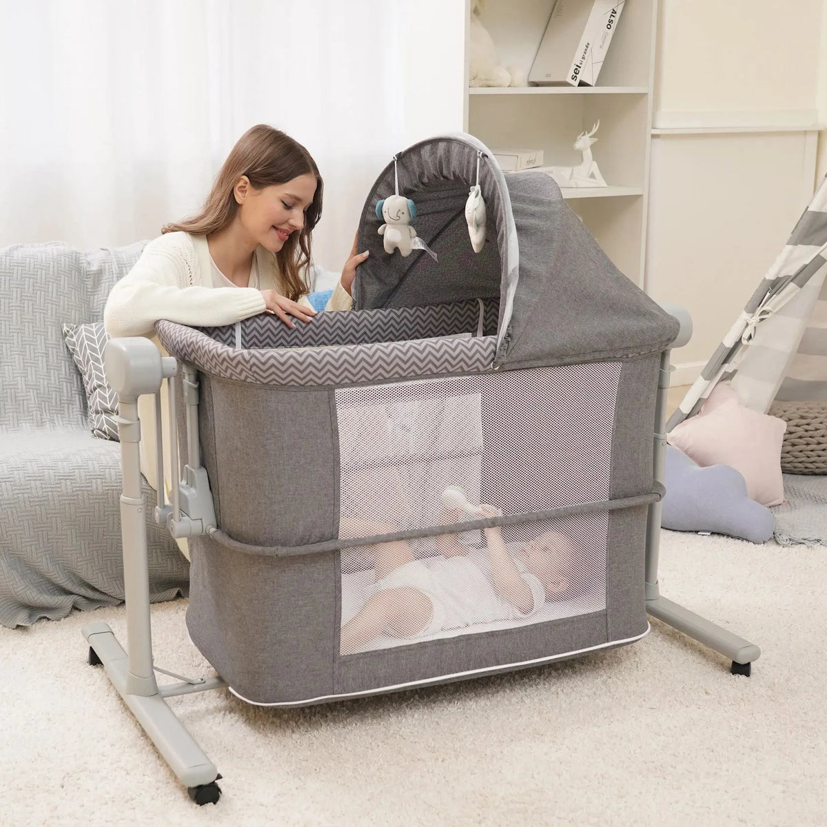 Cool Baby 4 in 1 Bedside Bassinet with Remote Control BD224