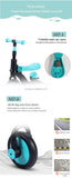 Baby dreams Tricycle 3 in 1 - Balance bike, mobile, and scooter Fire, with wheel swing BD147