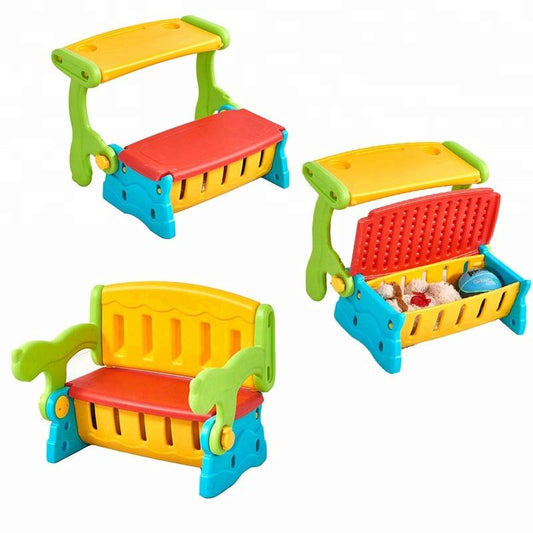 3 IN 1 kids table, kids desk, kids bench & toy storage, Multi Color Kids Furniture for 3 Years and Above CT-312 BD298