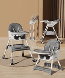 4 in 1 Baby High Chair | Newborn Feeding Chair| Removable & Adjustable Double Meal Tray | with Recline 618