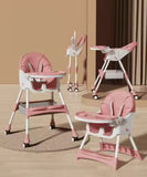 4 in 1 Baby High Chair | Newborn Feeding Chair| Removable & Adjustable Double Meal Tray | with Recline 618