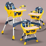 2 in 1 Baby High Chair & Toy Bar Newborn Feeding Chair Adjustable Double Meal Tray S360