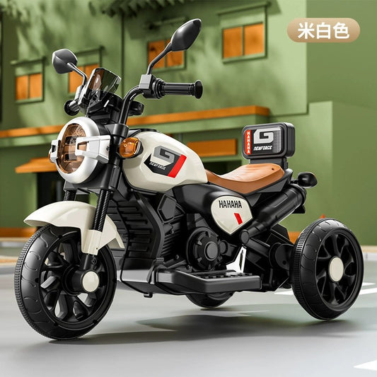 Kawaii Kids 6V Battery Bike rideon  Music, LED Lights  Manual Control  Battery-Operated Ride-On Bike with Backrest BD214