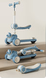 3 Wheel, Adjustable Height Folding Kids Scooty' Kick Scooters With Pedal Foot With Music and Light, and Storage Basket BD289